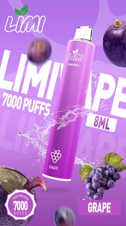 【LIMI拋棄式 7000口】Limi一次性電子煙 煙油容量更高 口味更優化 台灣現貨