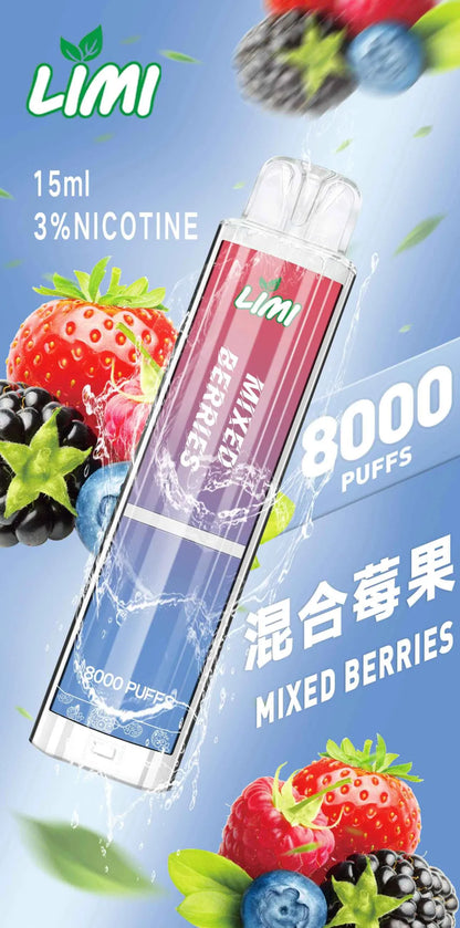 【LIMI拋棄式8000口】LIMI 發光拋棄式一次性電子煙 台灣現貨