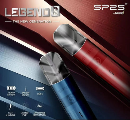 SP2S鈦發光主機傳奇系列SP2S思博瑞鈦色霧化桿|雙檔功率調節 快速充電 適配LANA/SP2S/ILIA等一代煙彈