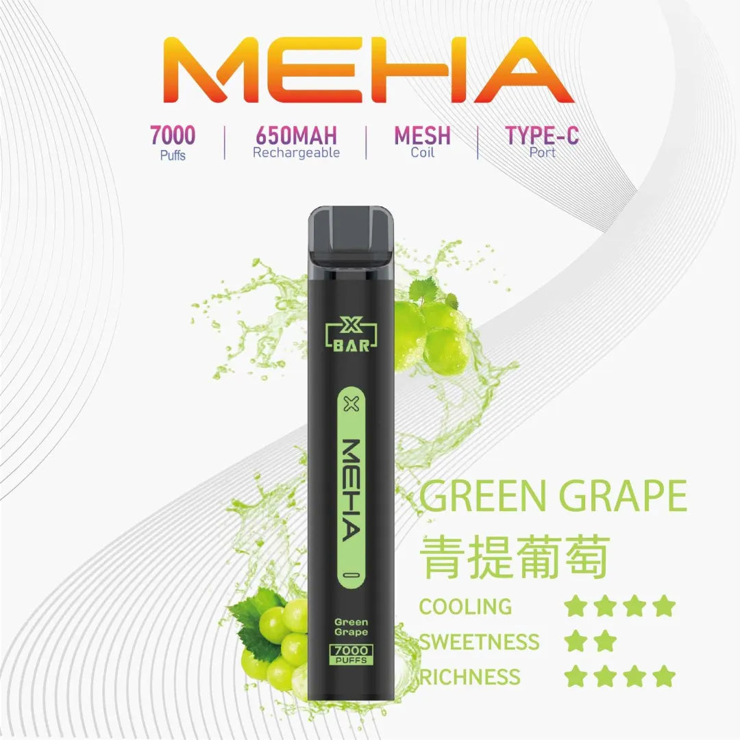 【MEHA拋棄式7000口】MEHA XBAR小黑條一次性電子煙 16款口味 台灣現貨