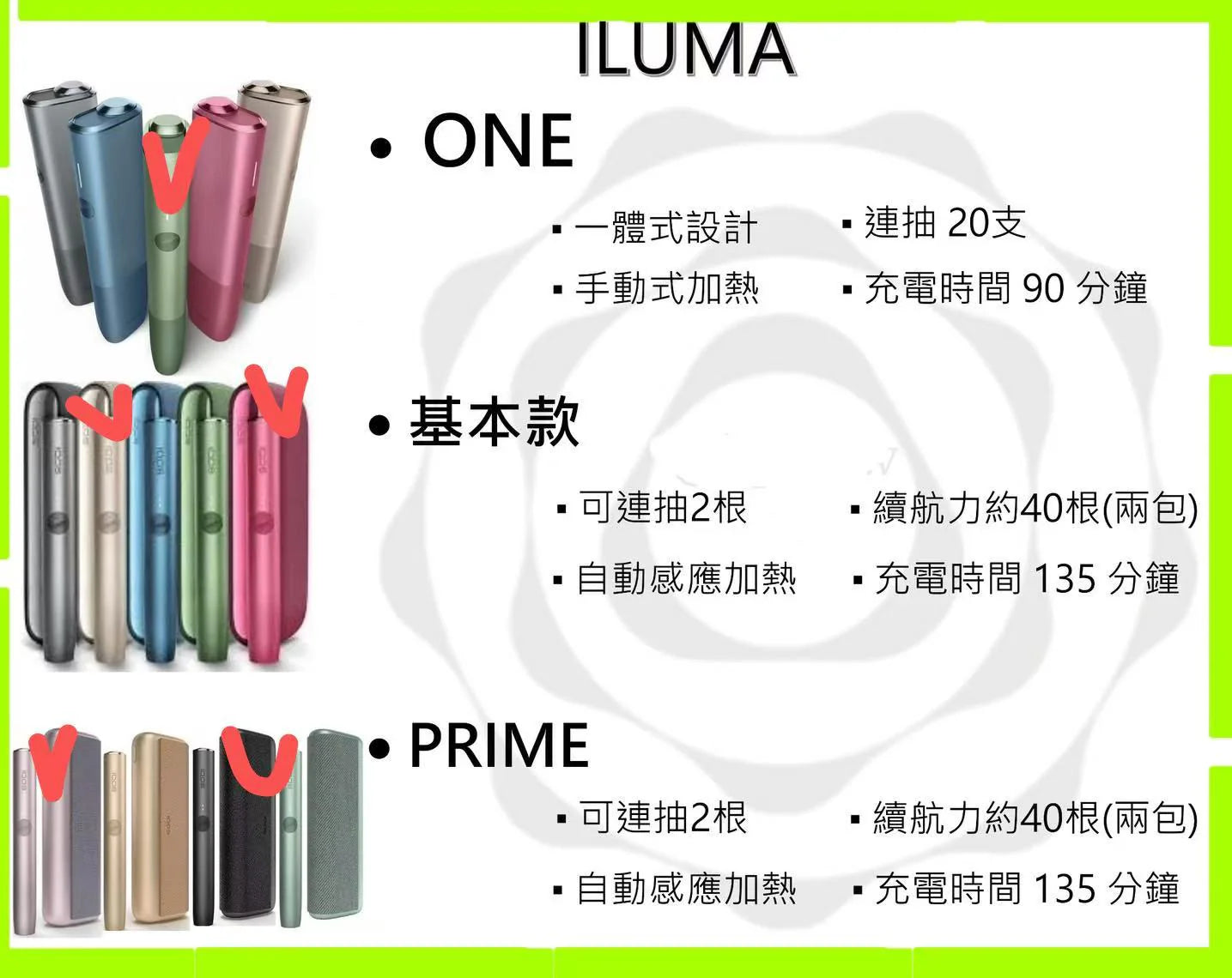 【ILUMA加熱煙主機稀有色】onei主機(小)/ILUMA i主機(中)/ILUMA PRIMEi(大)稀有色