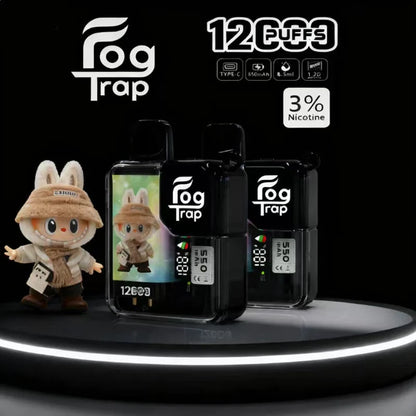【FOG TRAP拋棄式12000口】Fog Trap 拉布布蠟筆小新聯名款 LCD 顯示 Type-C 充電