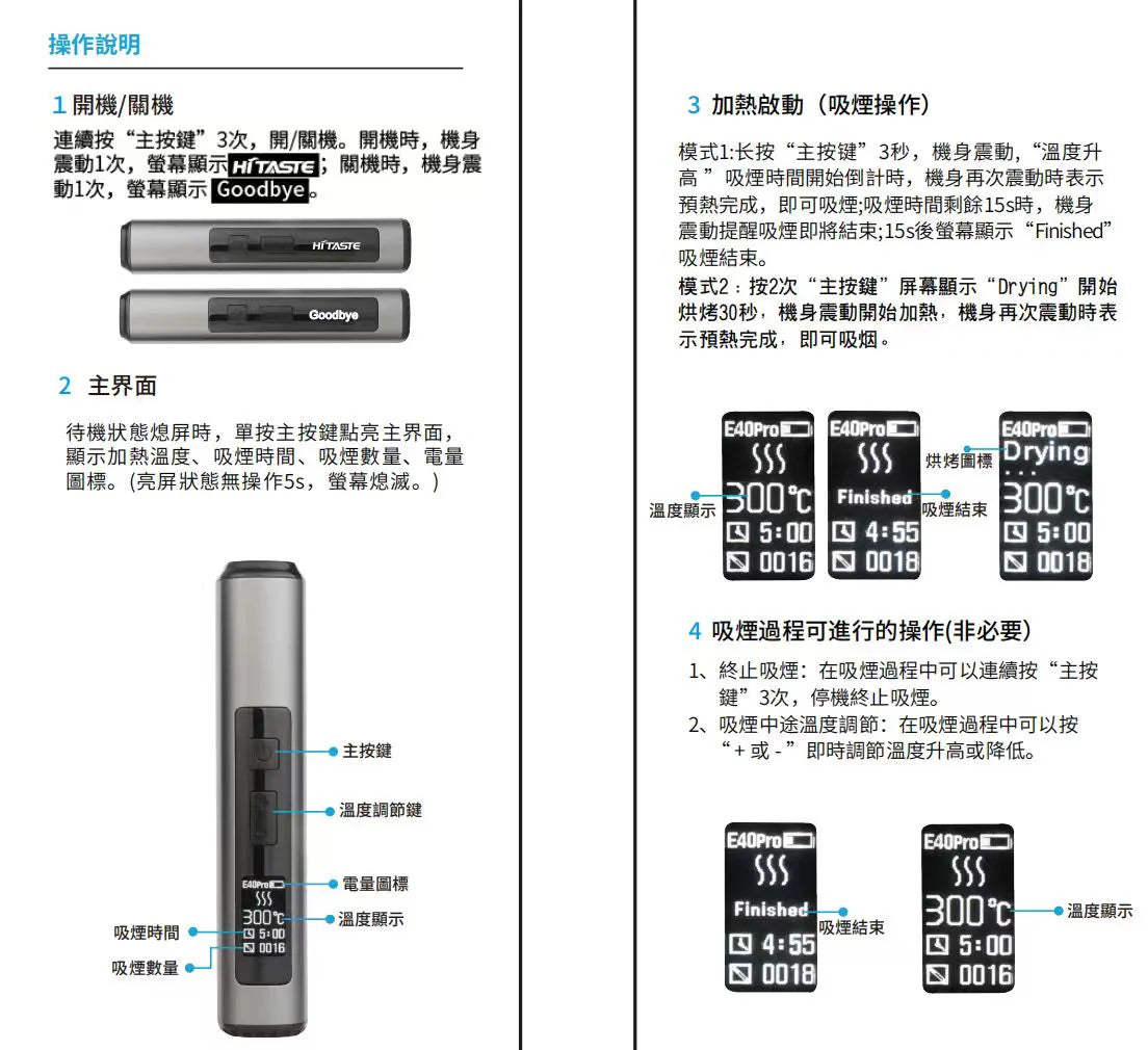 【HITASTE E40 Pro加熱煙主機】TEREA煙彈通用