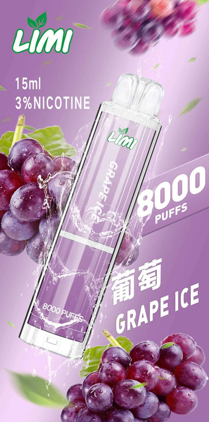 【LIMI拋棄式8000口】LIMI 發光拋棄式一次性電子煙 台灣現貨