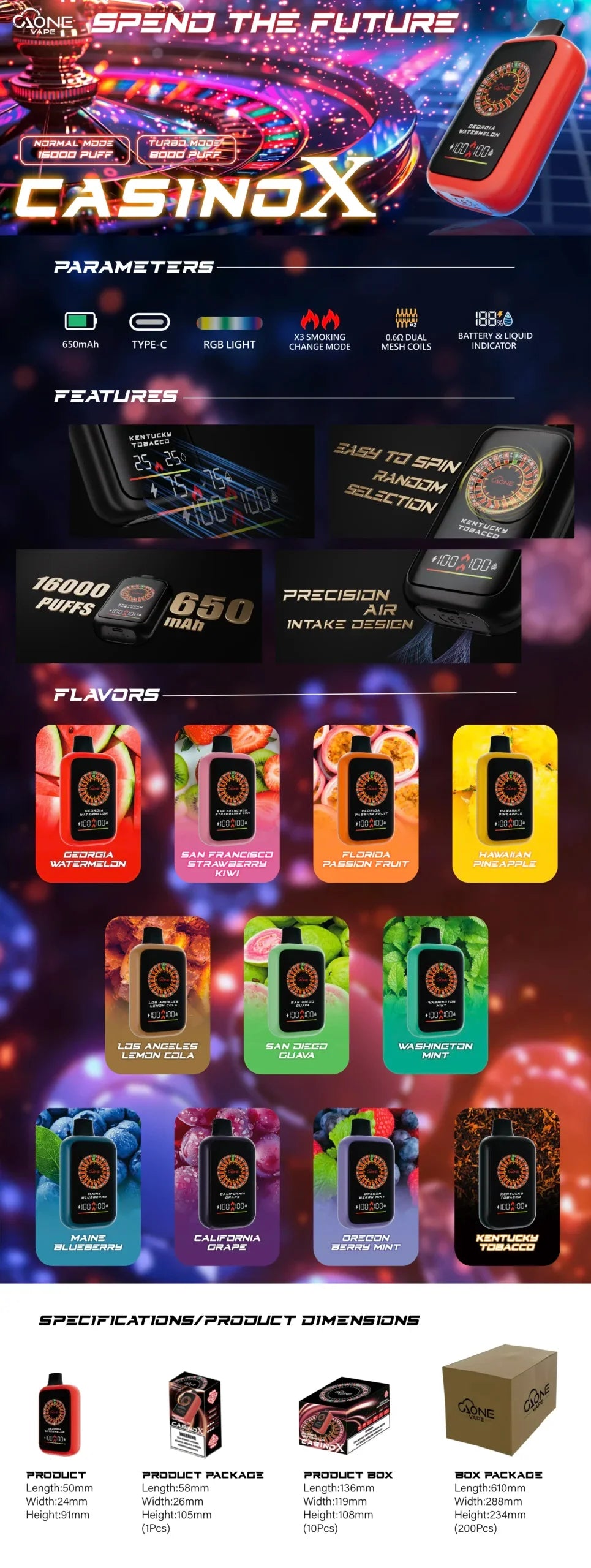 【AONE VAPE CASINO X 拋棄式 16000口】台灣現貨
