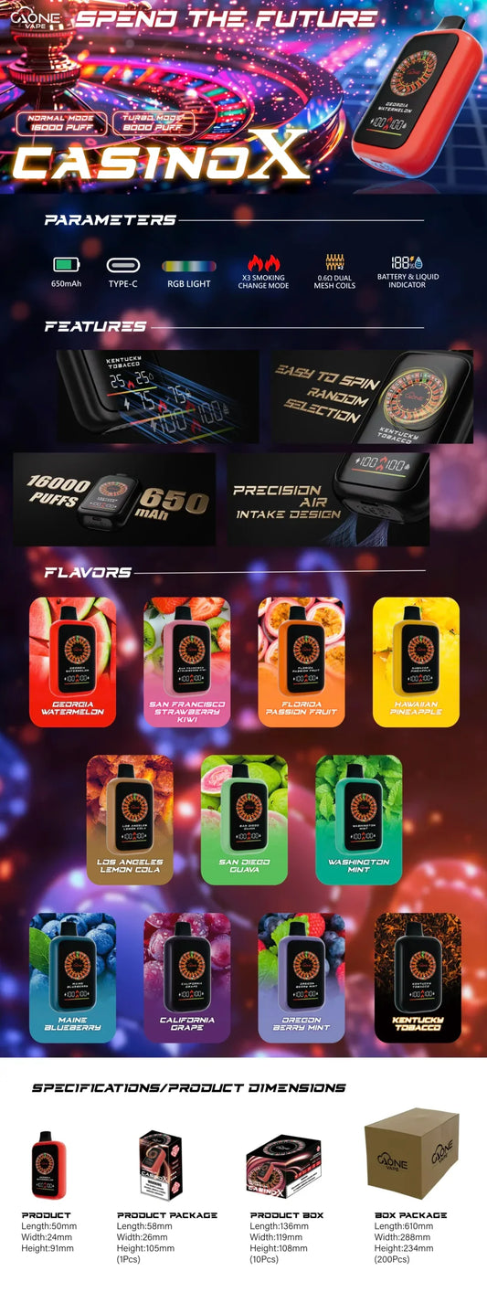 【AONE VAPE CASINO X 拋棄式 16000口】台灣現貨