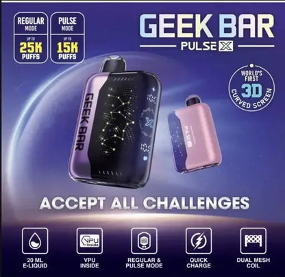 【GEEK BAR Pulse X 拋棄式25000口】美國爆品GEEK BAR Pulse X 25000口 脈