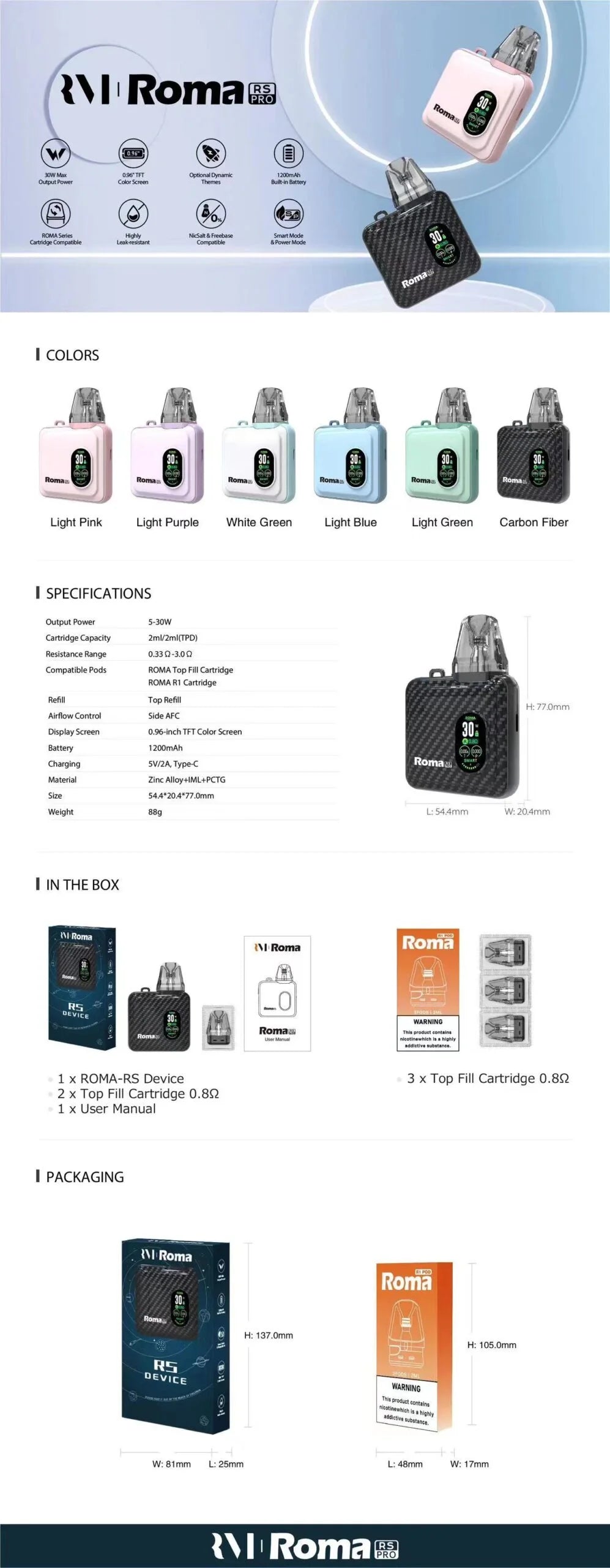 【ROMA RS PRO注油主機】羅馬注油式小煙主機 通用OXVA XLIM SQ PRO 小蠻牛